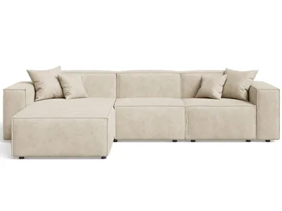 Produktbild von GrainGold Ecksofa L-Form Links Arizona - Moderne Ecksofa, Wohnzimmer Ecksofa - Eckcouch Beige (Whisper 2)