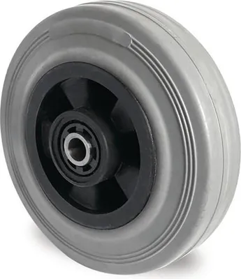 Produktbild von Ersatzrad Rad- 200 mm Tragfhigkeit 205 kg Vollgummi grau Achs- 12 mm Nabenlnge 59 mm