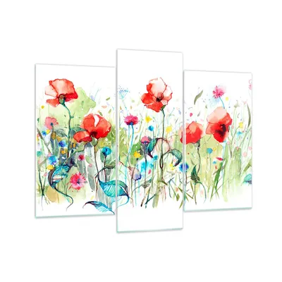 Produktbild von Bilder auf glas - Blumen Wiese Blatt Natur - 130x100cm - Glasbilder - Wandbilder - Kunstdruck - zum Aufhängen bereit - Wanddekoration aus Glas - Glas Bilder - Wandbild auf Glas - GCB130x100-3076