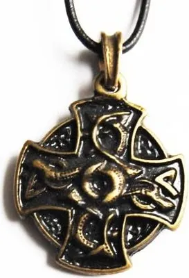 Produktbild von Anhänger Altmessing-Optik, Drachenkreuz