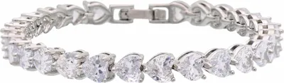 Produktbild von Fashionbox Armband Messing 18cm weiß Kristall 449060001-2