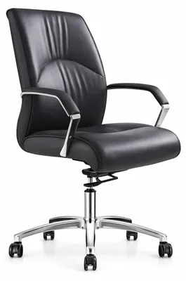 Produktbild von Ergonomischer Chefsessel in Schwarz mit verchromten Armlehnen