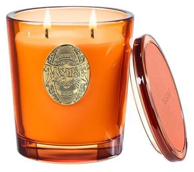Productafbeelding van Geurkaars in glas, sinaasappel-goji, 560g, met 2 lonten, brandduur 110 uur, sojawas