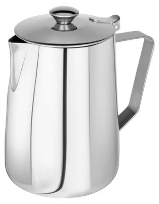 Produktbild von APS 10326 Kaffeekanne/Teekanne, mit Klappdeckel Ø 12 cm, Höhe 18,5 cm, 1,5 Liter, Edelstahl, außen hochglanzpoliert