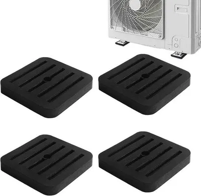 Image de Stabilisateurs universels - 4 pièces - 5 x 5 x 4 cm - Noir - Pieds en caoutchouc - pour machines à laver