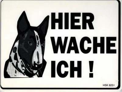 Produktbild von Hinweis- Schild - HIER WACHE ICH ! - Gr. 20 X 15 cm - 308251 - Tiere Wachhund