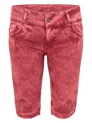 Produktbild von Bermudahose HENDRINA mit Stickereien, breitem Bund, Ziernähten und Eingrifftaschen