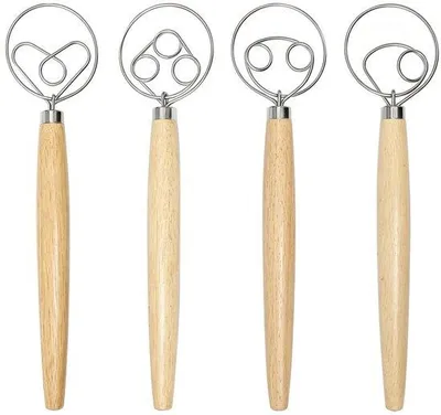 Productafbeelding van Deense Deeggarde met Houten Handvat - 33 cm, 4 stuks