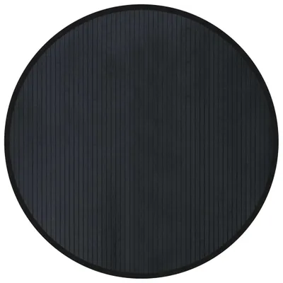 Produktbild von vidaXL Teppich Rund Schwarz 100 cm Bambus