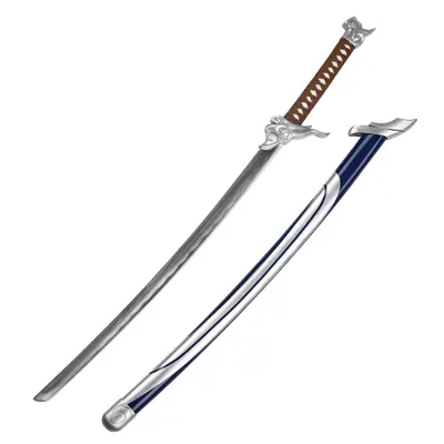Produktbild von Deko-Schwert „Yasuo“ 109 cm mit Scheide | Fantasy-Modell inspiriert von League of Legends | Edelstahlklinge (nicht scharf) | Handgefertigtes JT6606-B
