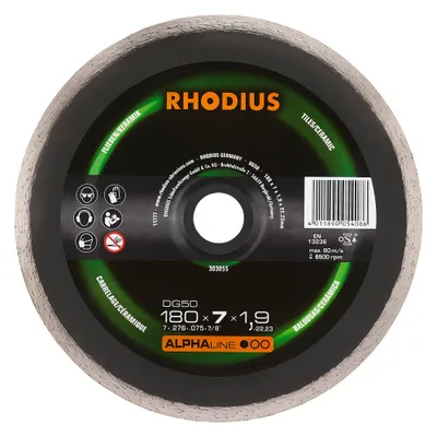 Produktbild von Rhodius 303055 Diamond cutting disc 180 mm 1 pc(s) Tiles, Ceramic