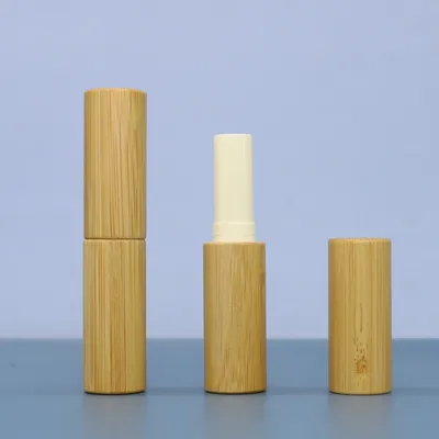 Produktbild von 12 Stück 5 g Lippenstifthülsen aus natürlichem Bambus, leer, nachfüllbar, DIY-Lippenstifthülsenhalter, kosmetischer Lippenstift-Glanzbehälter