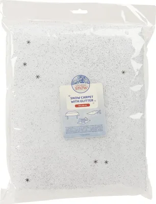 Produktbild von Decoris Weihnachtsdeko Glitzerschneeteppich 120 x 80 x 1 cm weiß/silber