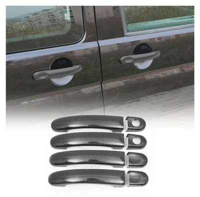 Image de Couverture de poignée de porte pour VW Transporter T5 2003-2015 en Carbone Noir, Image générée par une IA