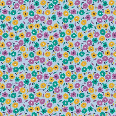 0,5m Baumwollstoff BeHappy Motiv Flowerpower Motiv 7