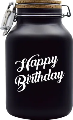 Produktbild von Spardose Geld Geschenk Ideen Happy Birthday Schwarz Größe XXL 3 Liter