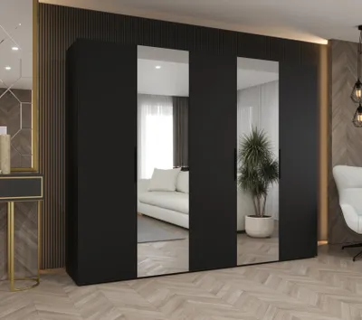 Obrázok produktu pre Šatníková skriňa 250 cm KUBRA - čierna
