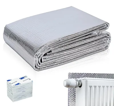 Produktbild von Reflexionsfolie Heizkörperfolie Wärmereflexionsfolie - 5 m x 0,6 m - 3,5 mm dick - Mit selbstklebenden Pads