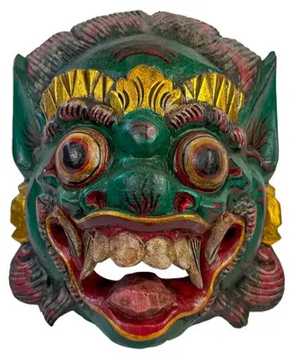 Produktbild von Maske Löwe RAKSASA aus Holz, Größe ca.30 cm, Holz-Maske aus Bali, Wandmaske