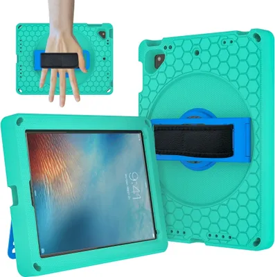 Produktbild von Mobigear Ruggedized iPad 6 (2018) Hülle EVA Schaum Backcover + Ständer - Grün