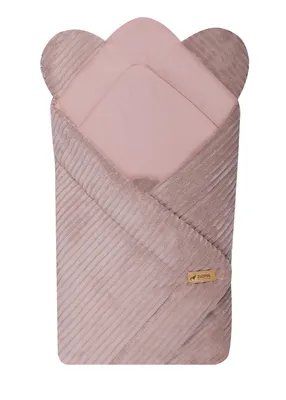 Produktbild von Babyhörnchen 100% Baumwolle Einschlagdecke geborene Rosa, Kuschelweiche Wickeldecke Cord-Optik Mädchen Erstausstattung Puckdecke