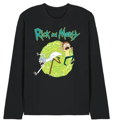 Immagine prodotto di Rick and Morty - T-shirt unisex da uomo/donna, manica lunga, modello TV40778 (taglia M), colore nero
