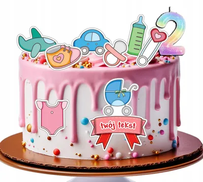 Image de Opłatek Zestaw Urodzinowy Postacie Na Tort - Babyshower + Imię