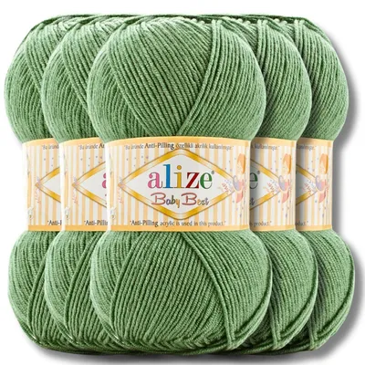 Produktbild von Alize 5x 100g Baby Best Wolle, Antipilling, Uni, Häkeln, Stricken (954)