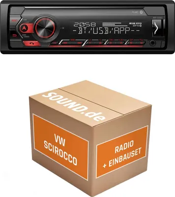 Produktbild von Autoradio Einbaupaket Pioneer MVH-S320BT passend für VW Scirocco III Schwarz | Bluetooth USB