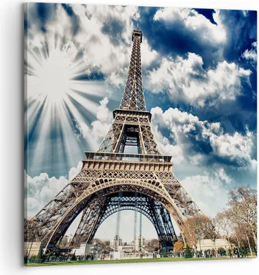 Produktbild von Bild auf Leinwand - Leinwandbild - Architektur gebäude stadt eiffel - 60x60cm - Wand Bild - Wanddeko - Leinwanddruck - Bilder - Kunstdruck - Wanddekoration - Leinwand bilder - Wandkunst - AC60x60-2435