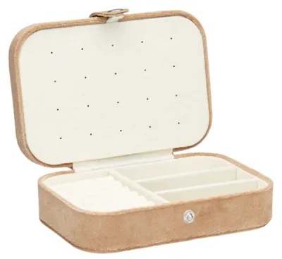 Produktbild von GIFTDECOR Schmuckkästchen Schmuckkasten beige Schmuckkoffer 16x11x6 cm Schmuckbox Deko