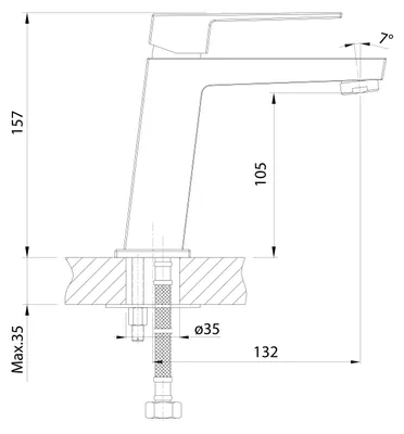 Produktbild von Aqualine RITMO 26 Waschbeckenarmatur, Chrom