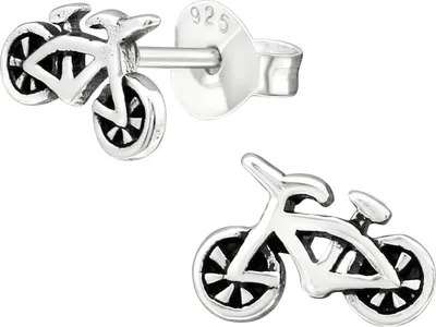 Produktbild von Ohrstecker 925 Sterling Silber mit Fahrrad