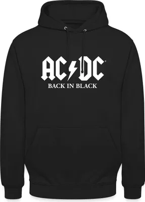 Produktbild von Spreadshirt AC/DC Back In Black Logo Mit Blitz Uni Hoodie, 4XL, Schwarz