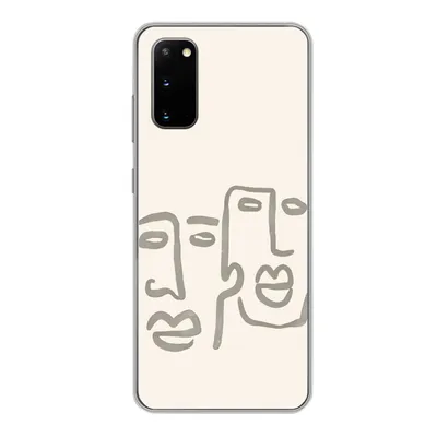 Produktbild von MuchoWow® Handyhülle Schutzhülle Hülle für Samsung Galaxy S20 Gesicht - Abstrakt - Strichzeichnung Silikon Softcase Handy Hülle - Bild
