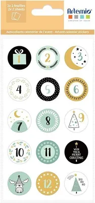 Produktbild von 30 runde Adventskalender-Aufkleber