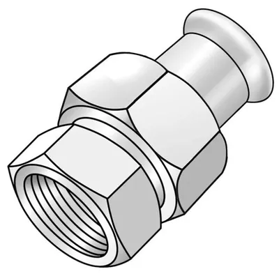 Productafbeelding van KE Kelit C-staal persfitting, 22x3/4", CP466, persmof, binnendraad, M-aansluiting, verzinkt, verpakking met 2 stuks.