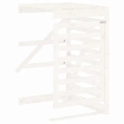 Image de Extension d'abri de poubelle sur roulettes blanc pin massif