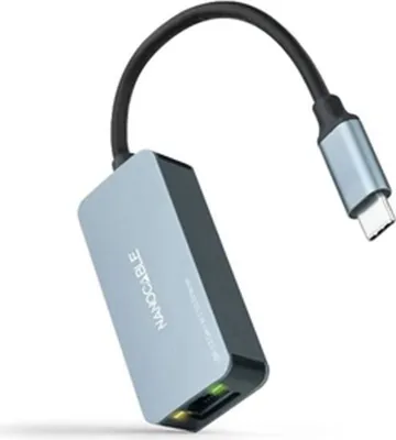 Produktbild von Nanocable 10.03.0410, Kabelgebunden, USB Typ-C, Ethernet, 2500 Mbit/s, Grau