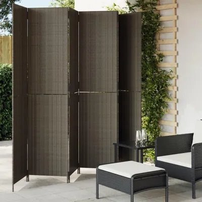 Obrázek produktu pro Dělicí stěna 4 panely šedá polyratan šedá Plně tkané / 294 x 200 cm