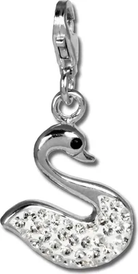 Image de SilberDream blanc Charm Cygne Zirconia Femme 925 Argent Pendentif Charms GSC523W