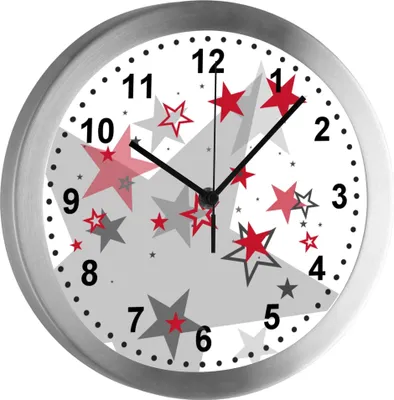 Produktbild von Funkuhr, Kinder Wanduhr, Kinderuhr, Kinderzimmer Sternenhimmel brombeere flieder