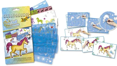 Immagine prodotto di Folia 41101 Libro di stencil "Ponyhof" - 14,2 x 24 cm