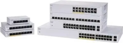 Produktbild von Cisco Business 110 Series 110-16PP - Switch - unmanaged - 8 x 10/100/1000 (PoE) + 8 x 10/100/1000 - Desktop, an Rack montierbar, wandmontierbar - PoE (64 W)
