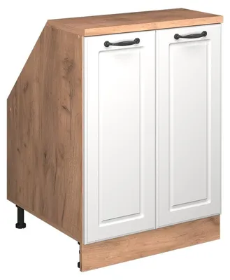 Produktbild von Küchenschrank für Dachschrägen Vicco R-Line Weiß Landhaus 60 cm mit 2 Türen, Schrankkorpus 60 cm Tiefe, Model 59999