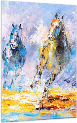 Produktbild von Bilder auf glas - Einteilig - Pferd Natur Tier - 50x70cm - Glasbilder - Wandbilder - Bilder - zum Aufhängen bereit - Wanddekoration aus Glas - Glas Bilder - Wandbild auf Glas - GPA50x70-3434
