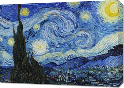 Produktbild von Bild 70x50cm Sternennacht, Van Gogh Vintage für das Wohnzimmer