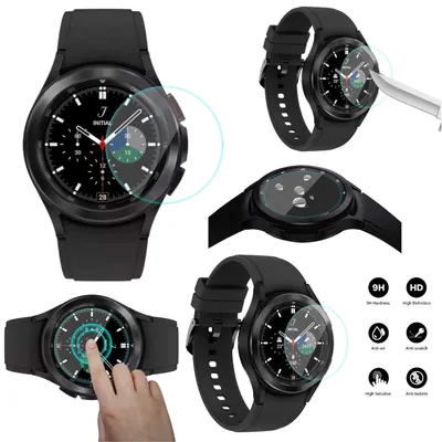 Produktbild von 2x 4D H9 Hart Glas Tempered Folie für Samsung Galaxy Watch 4 Classic 42mm Panzer