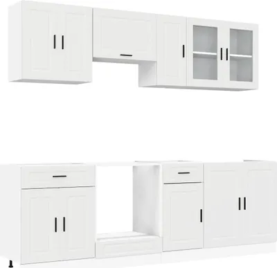 Produktbild von vidaXL 8-tlg. Küchenschrank-Set Porto Weiß Holzwerkstoff