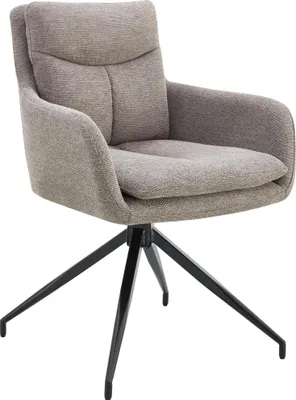 Produktbild von CLP Esszimmerstuhl Somers Stoff 180° Schwenkfunktion mit Armlehnen und Rückenlehne taupe